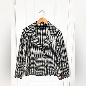 Rachel Zoe Sweater Jacket Black White Size Small